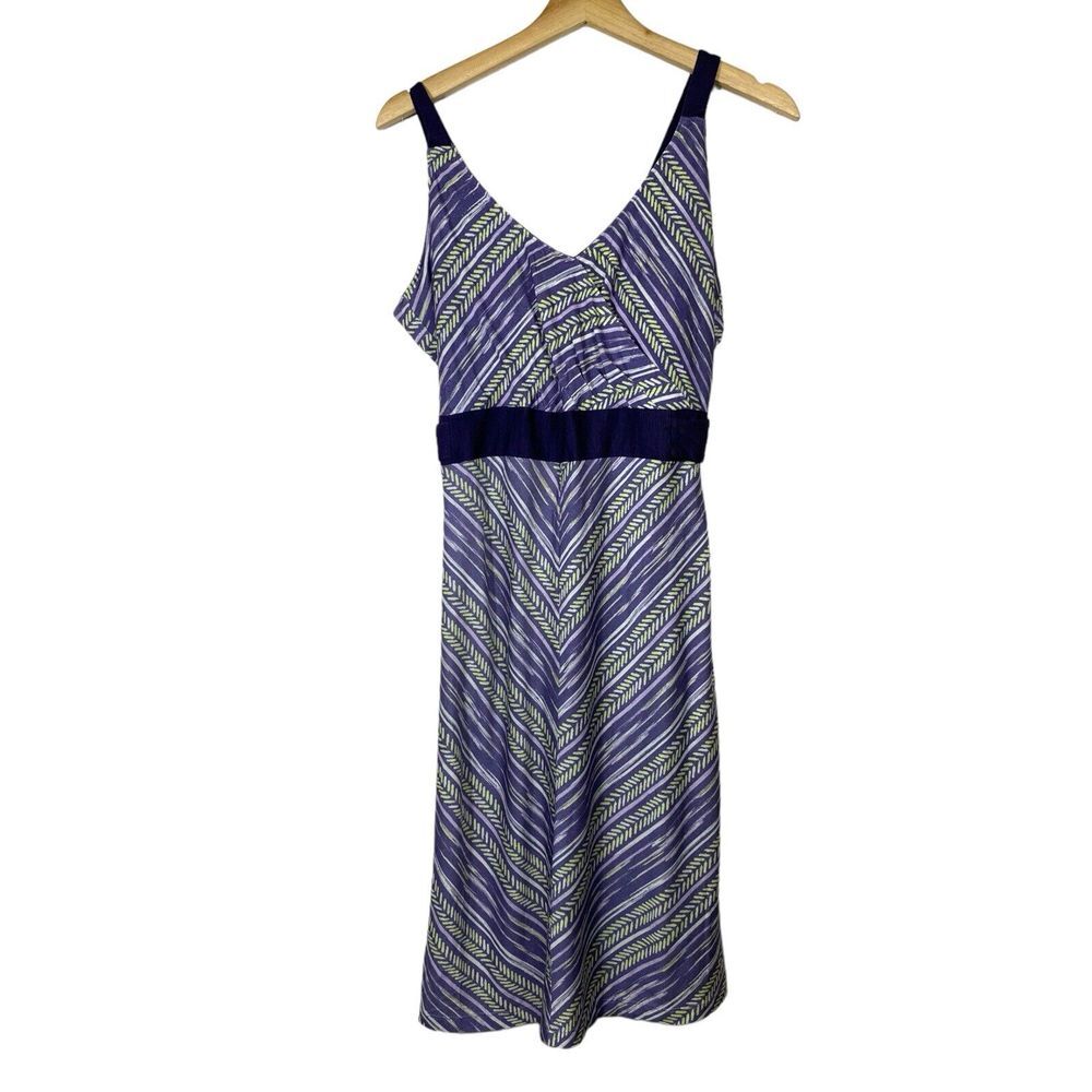 Smartwool Women Merino Wool Tencel Dress Sz L Sleeveless Purple‎ Green Athletic